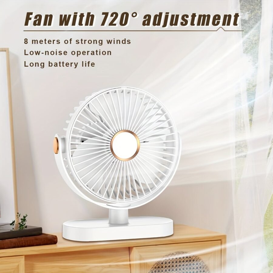 Compact 5-Speed Desktop Fan – 720-Degree Rotation, USB Powered - Image 4